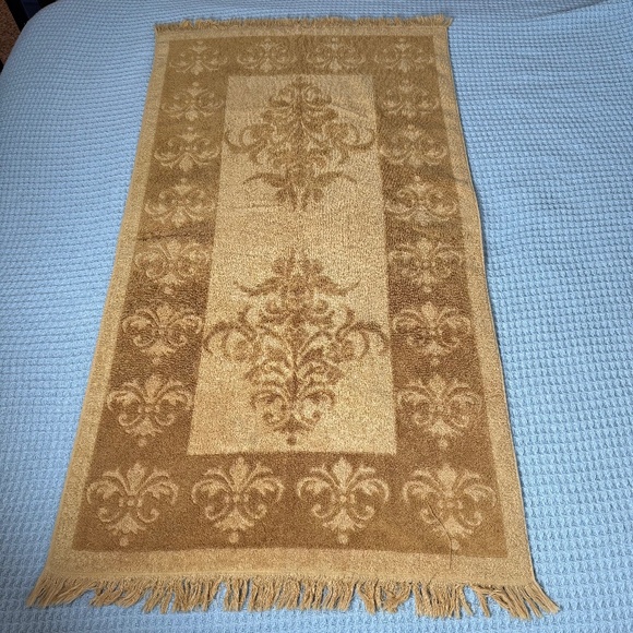 Vintage Fieldcrest Bath Towel 49x26 Harvest Gold Tan Fringe Imperial Collection - Picture 1 of 6
